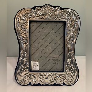 Hollywood Regency Pelmar Sterling Pewter Ornate Scrolled Picture Frame 5 X 7